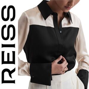 Reiss Lorey Colorblock Silk Shirt